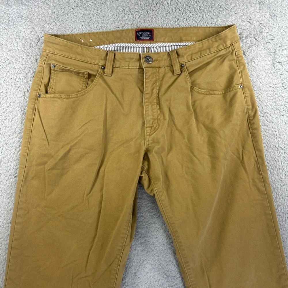 UNTUCKit Pants Mens‎ 35x32* Brown Khaki Don Santiago Chinos Straight Leg Stretch